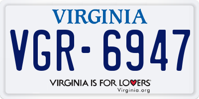 VA license plate VGR6947