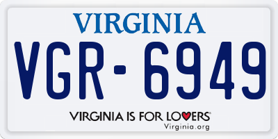 VA license plate VGR6949