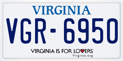 VA license plate VGR6950