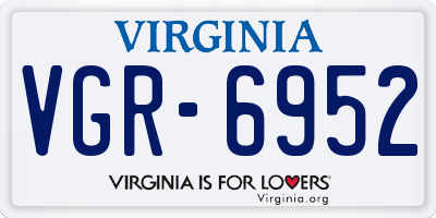 VA license plate VGR6952
