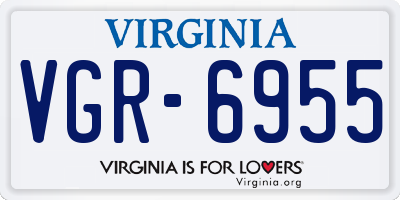 VA license plate VGR6955