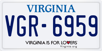 VA license plate VGR6959