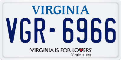 VA license plate VGR6966