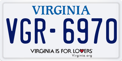 VA license plate VGR6970