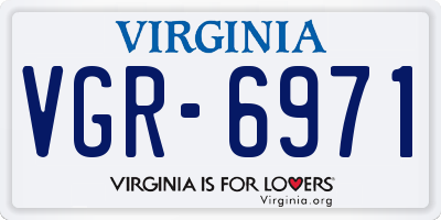 VA license plate VGR6971