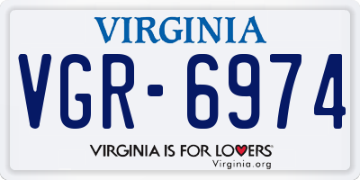 VA license plate VGR6974