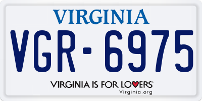 VA license plate VGR6975