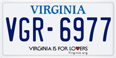 VA license plate VGR6977
