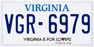 VA license plate VGR6979