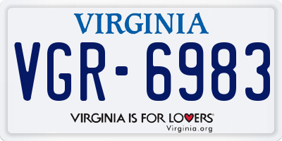 VA license plate VGR6983