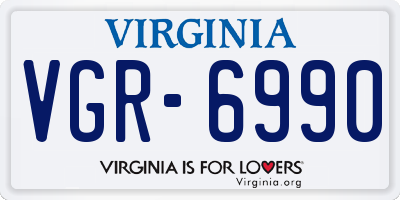 VA license plate VGR6990