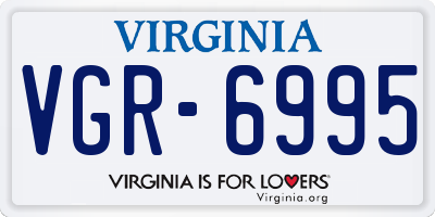 VA license plate VGR6995