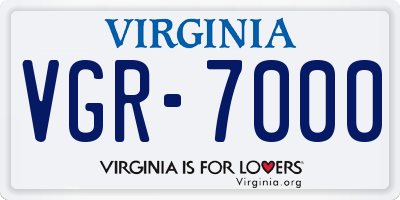 VA license plate VGR7000