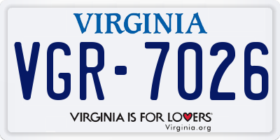 VA license plate VGR7026