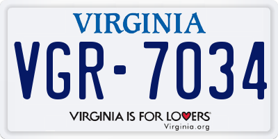 VA license plate VGR7034