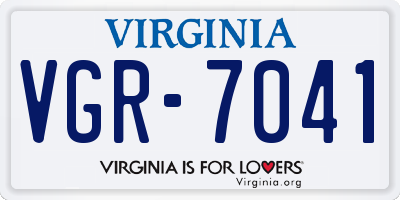 VA license plate VGR7041