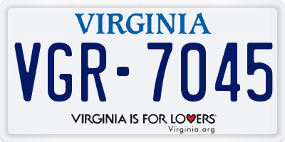 VA license plate VGR7045