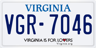 VA license plate VGR7046