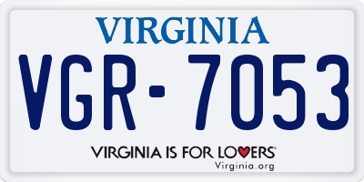 VA license plate VGR7053