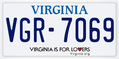 VA license plate VGR7069