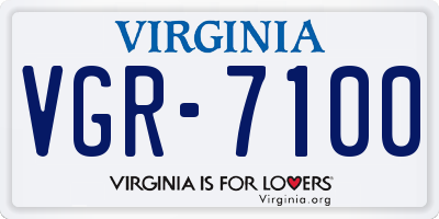 VA license plate VGR7100
