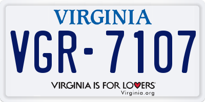 VA license plate VGR7107