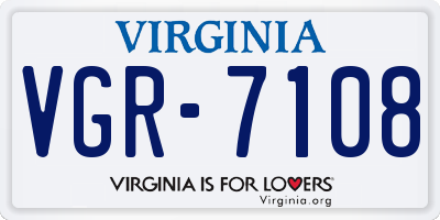 VA license plate VGR7108