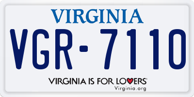 VA license plate VGR7110