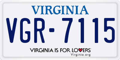 VA license plate VGR7115