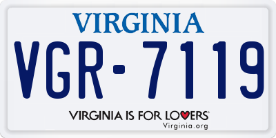 VA license plate VGR7119