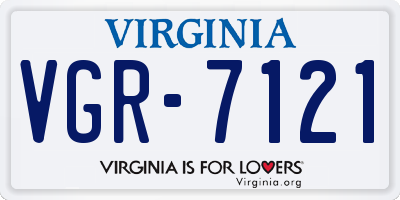 VA license plate VGR7121