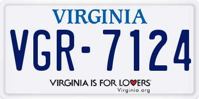 VA license plate VGR7124