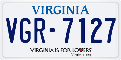 VA license plate VGR7127