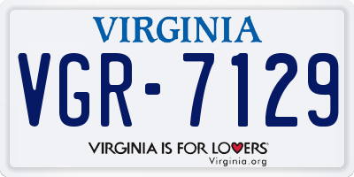VA license plate VGR7129