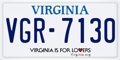 VA license plate VGR7130