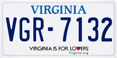 VA license plate VGR7132