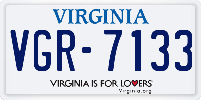 VA license plate VGR7133