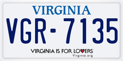 VA license plate VGR7135