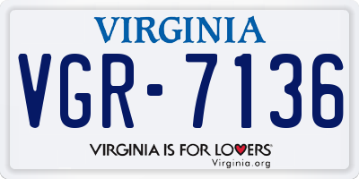 VA license plate VGR7136