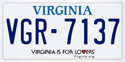 VA license plate VGR7137