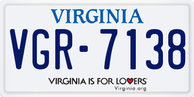VA license plate VGR7138