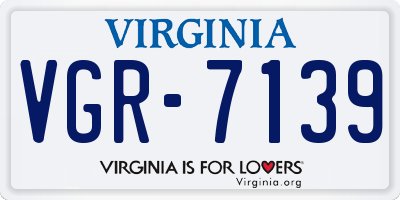 VA license plate VGR7139