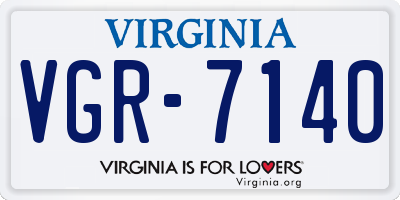 VA license plate VGR7140