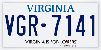 VA license plate VGR7141
