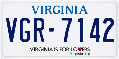 VA license plate VGR7142