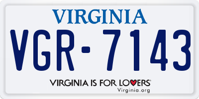 VA license plate VGR7143
