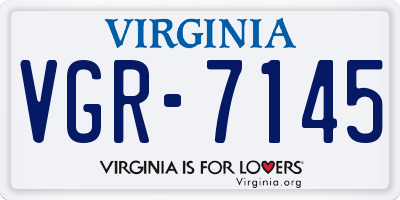 VA license plate VGR7145