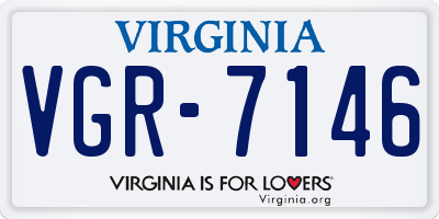 VA license plate VGR7146
