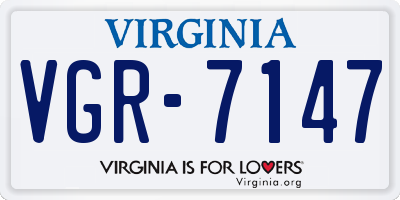 VA license plate VGR7147