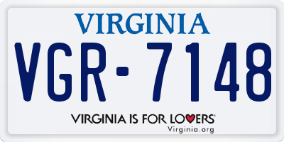 VA license plate VGR7148